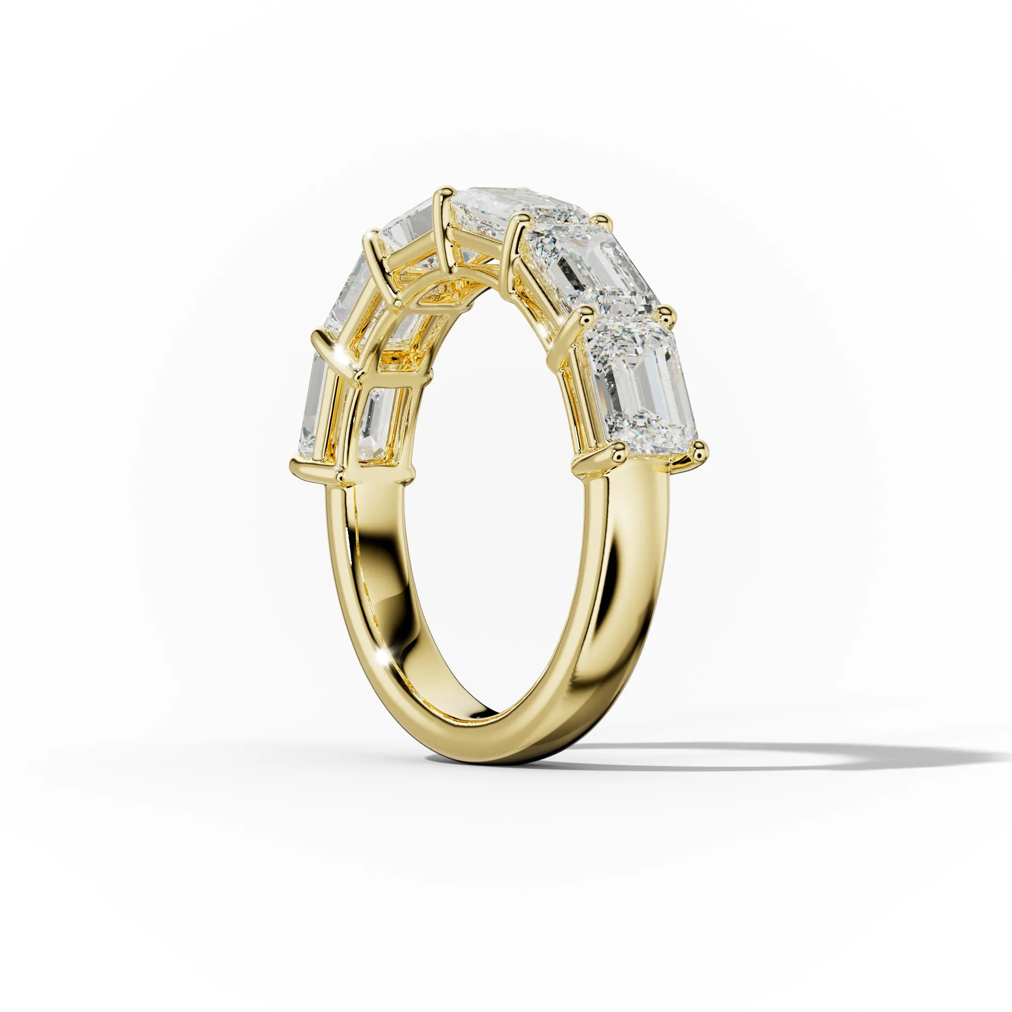 3 Carat East West Emerald Cut Diamond Anniversary Band