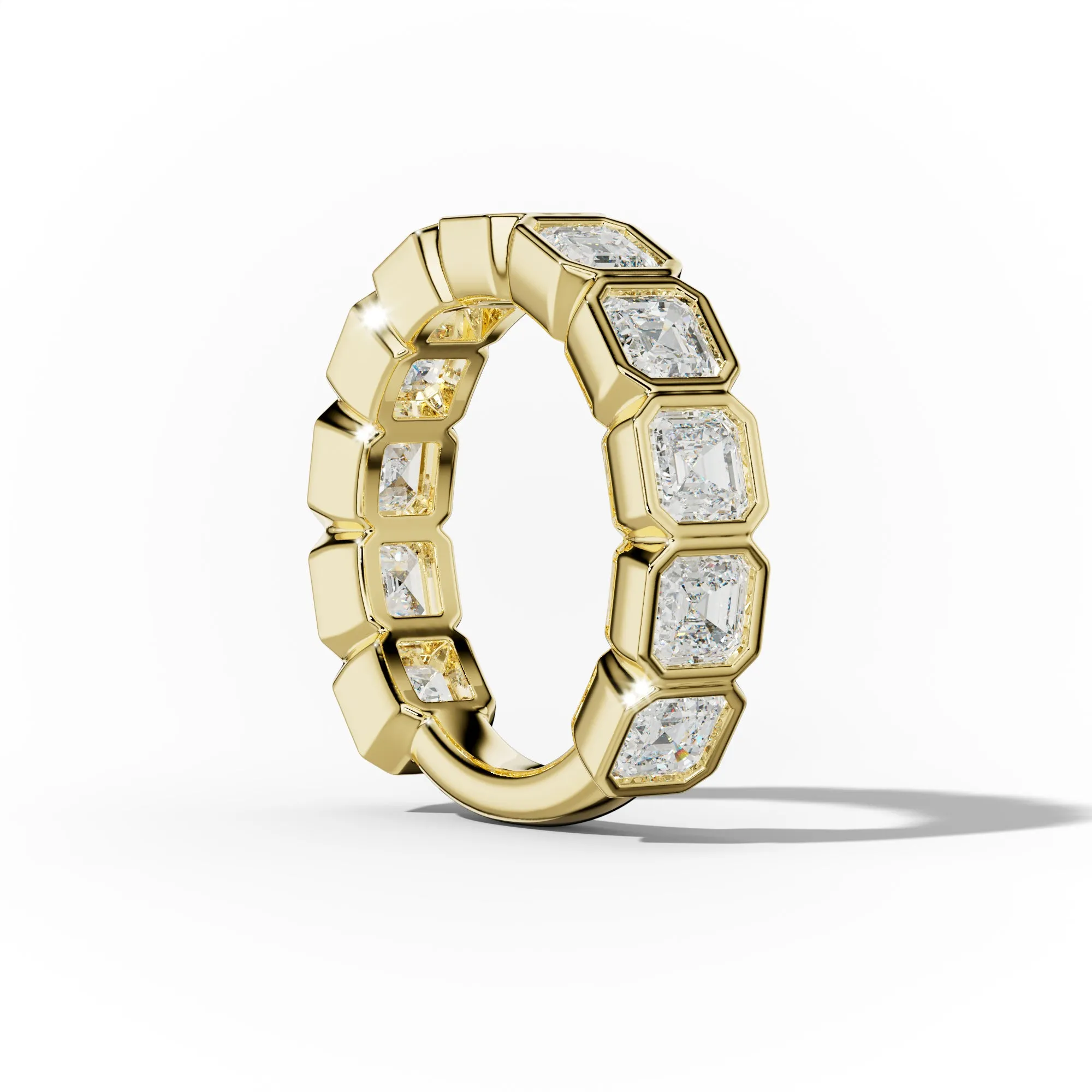 3.0 Carat Bezel Set Asscher Cut Diamond Anniversary Band