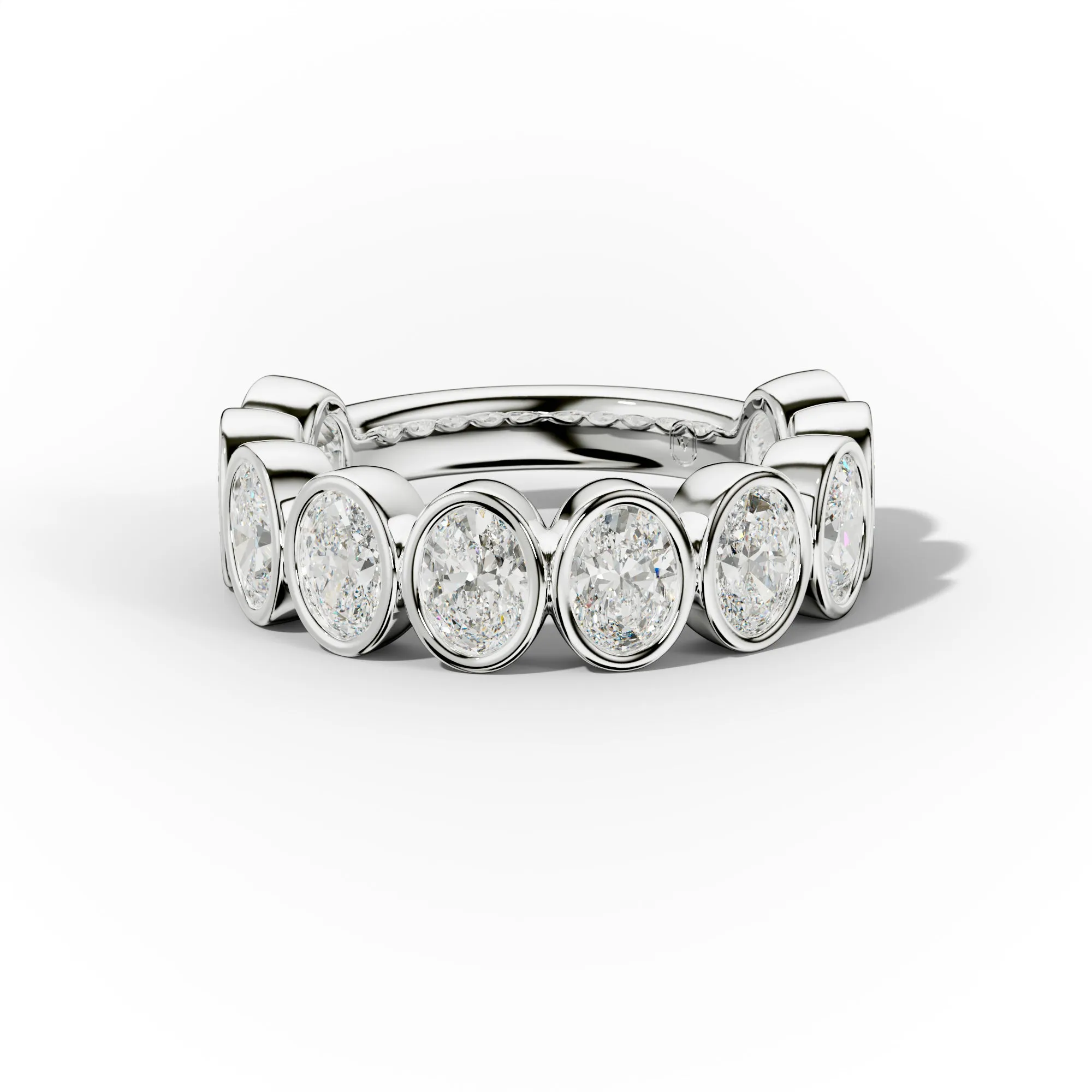 3.0 Carat Bezel Set Oval Cut Diamond Anniversary Ring