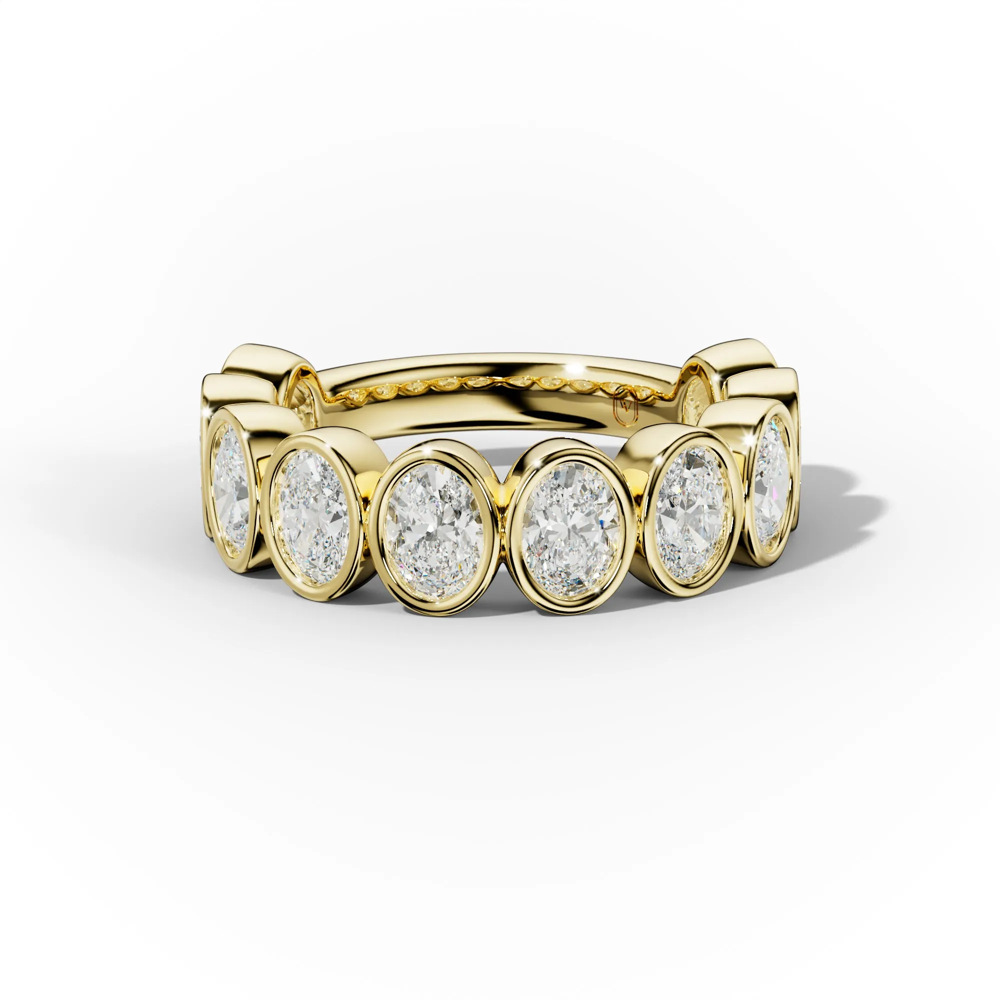 3.0 Carat Bezel Set Oval Cut Diamond Anniversary Ring