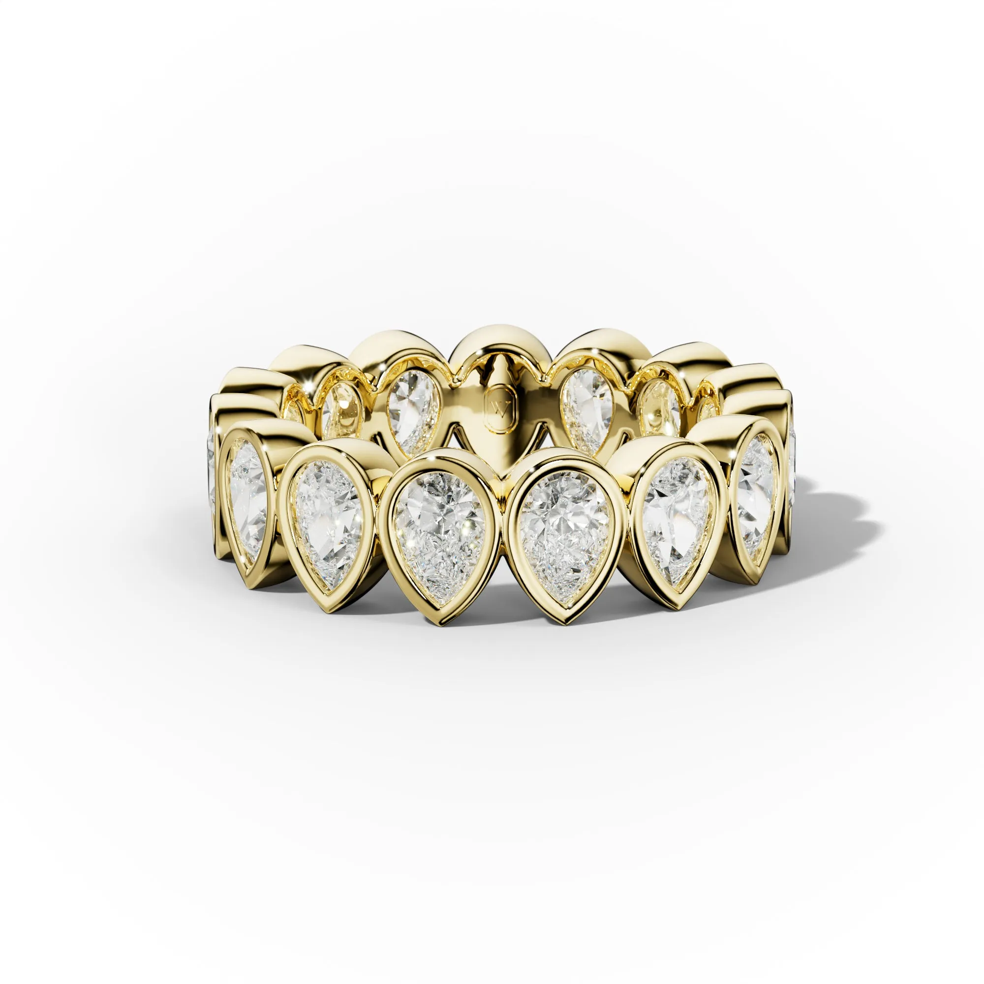 3.0 Carat Bezel Set Pear Cut Diamond Eternity Band