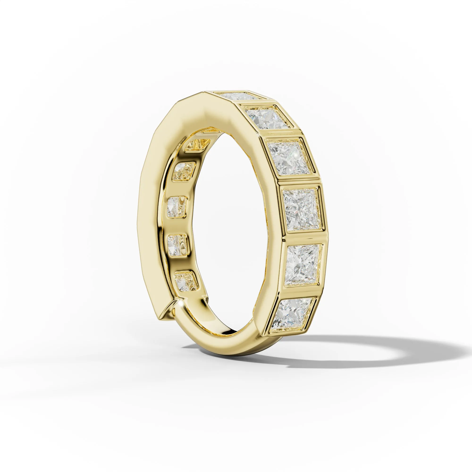 3.0 Carat Bezel Set Princess Cut Diamond Anniversary Band