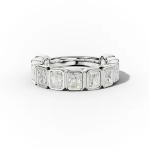3.0 Carat Bezel Set Radiant Cut Diamond Anniversary Band