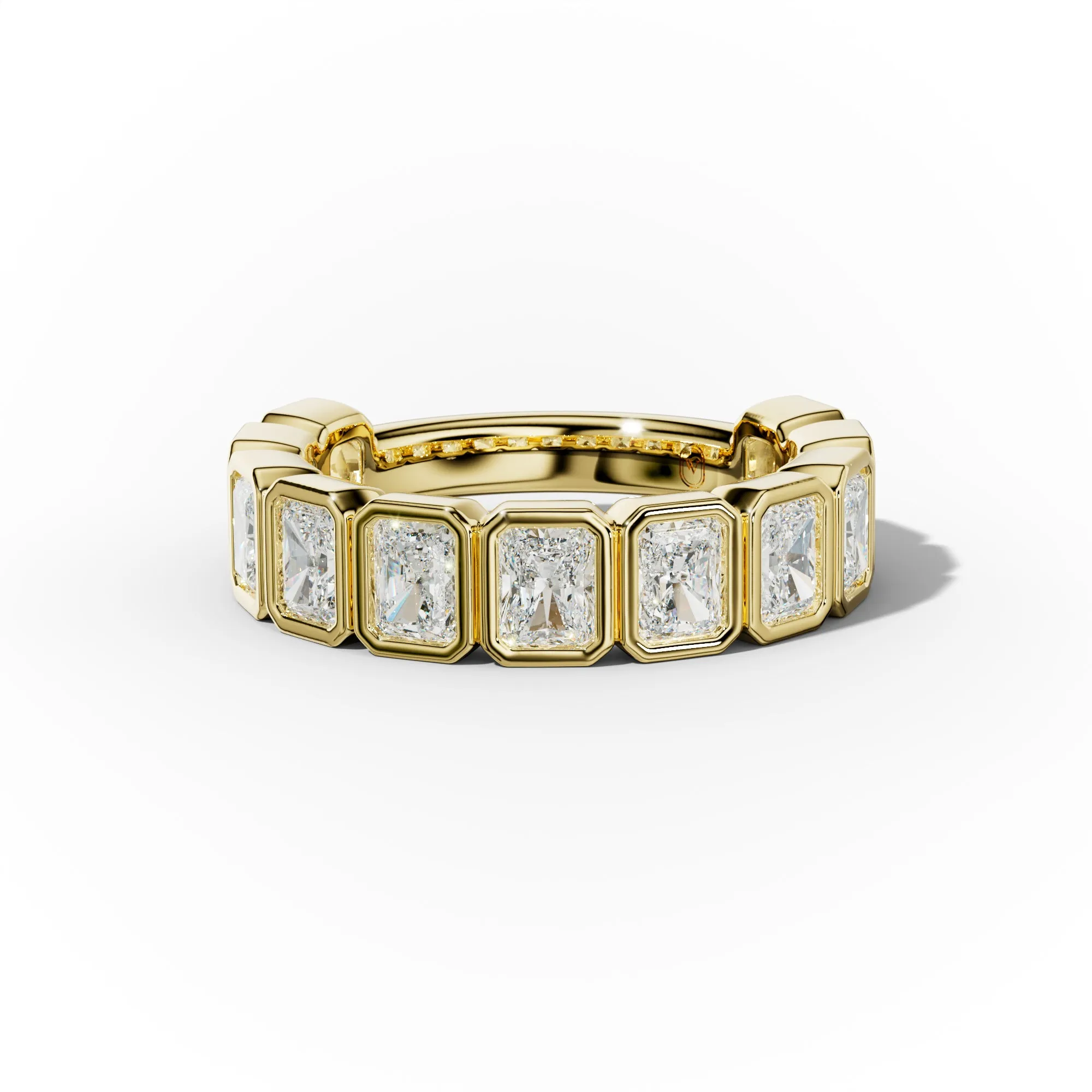3.0 Carat Bezel Set Radiant Cut Diamond Anniversary Band