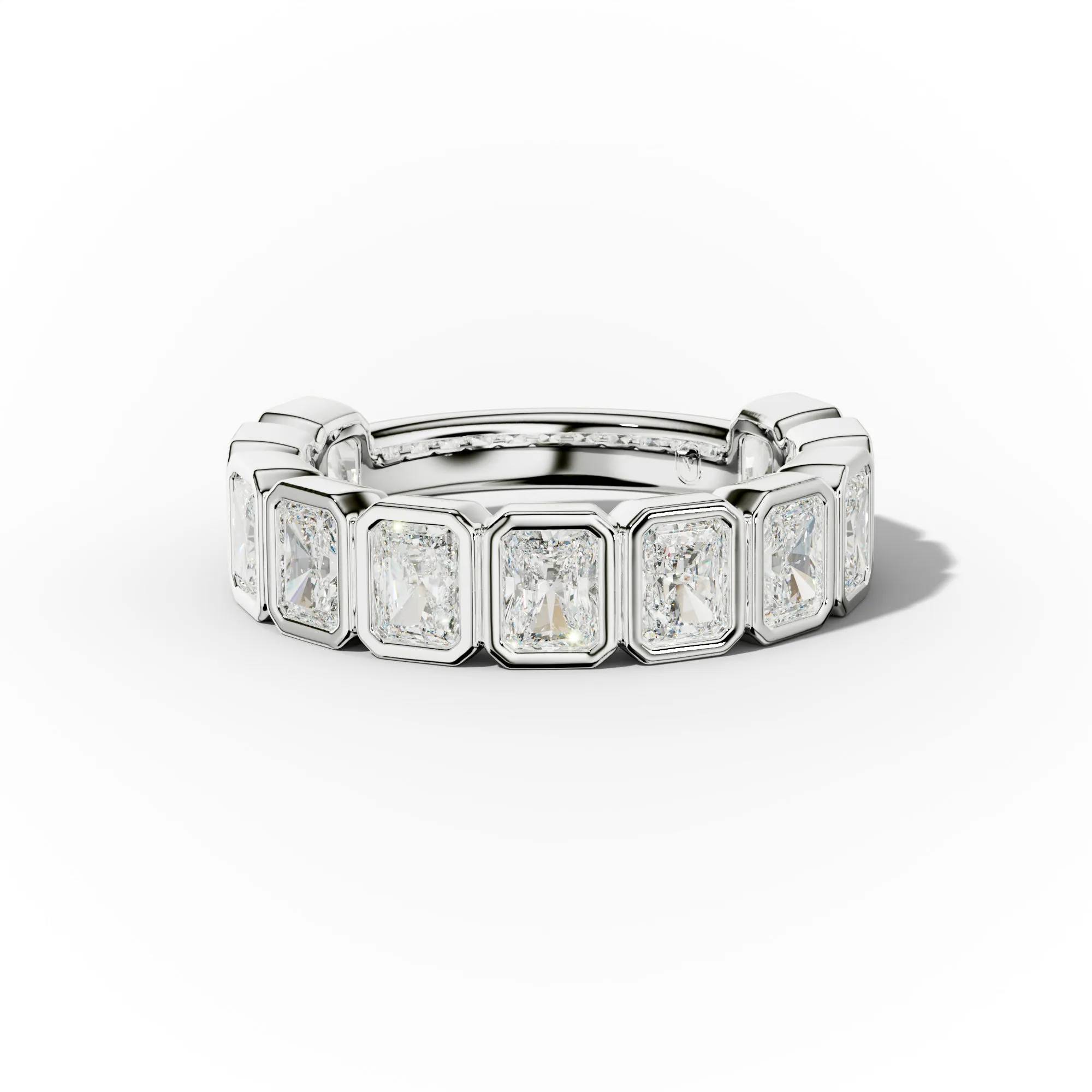 3.0 Carat Bezel Set Radiant Cut Diamond Anniversary Band