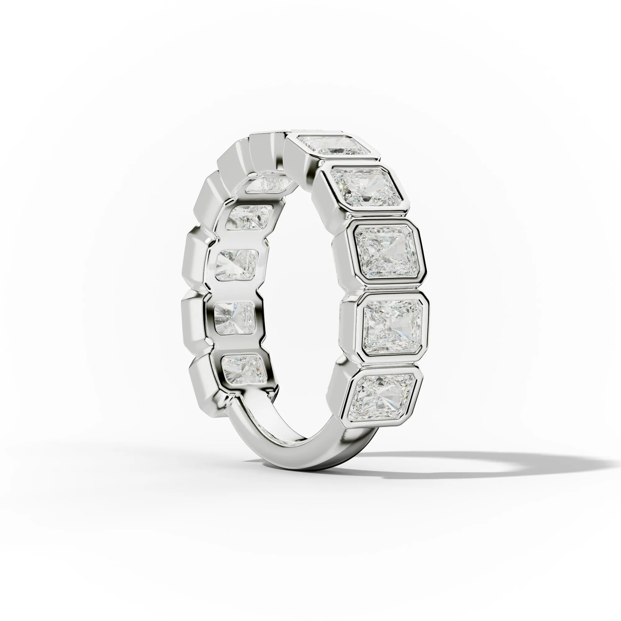 3.0 Carat Bezel Set Radiant Cut Diamond Anniversary Band