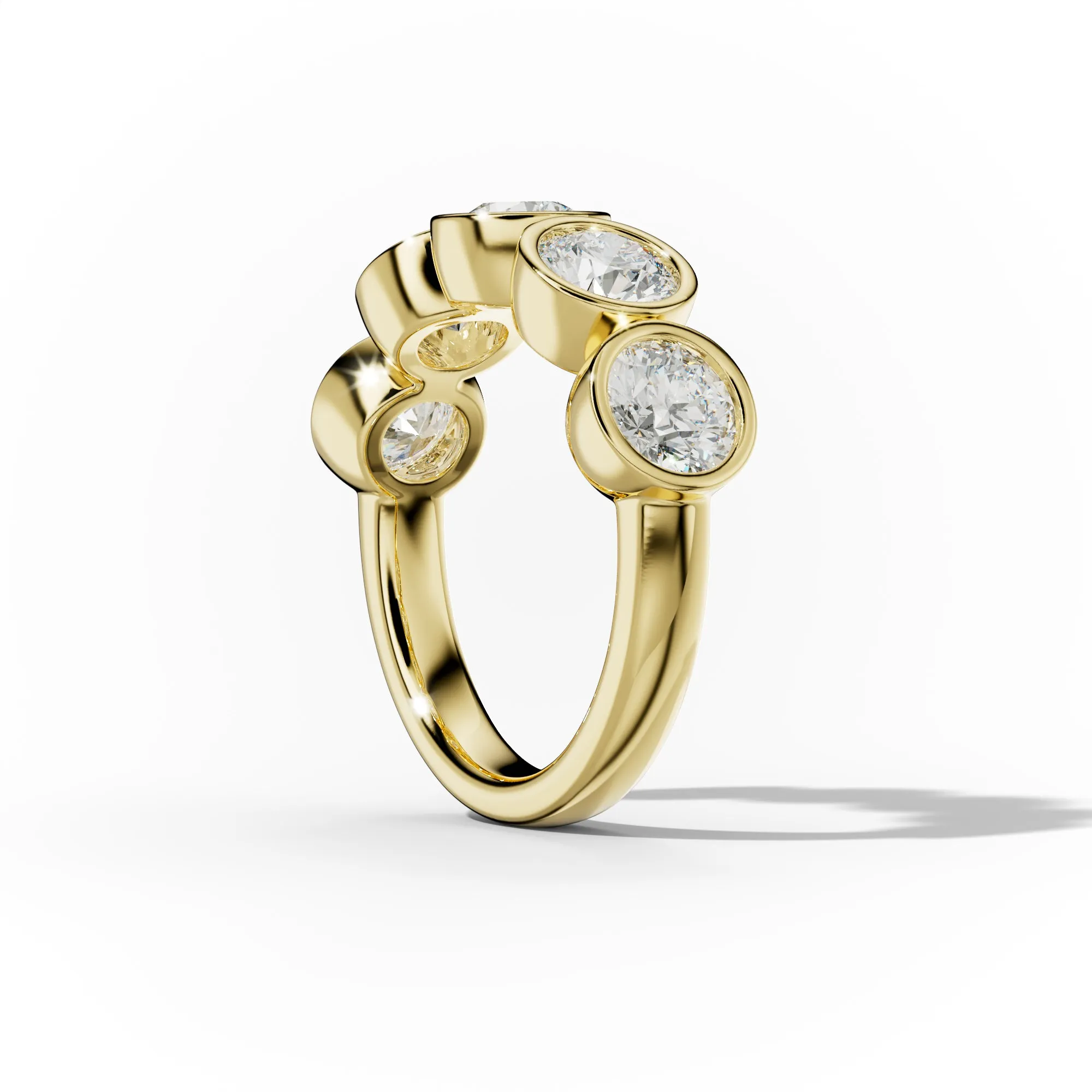 3.0 Carat Bezel Set Round Cut Diamond Anniversary Band