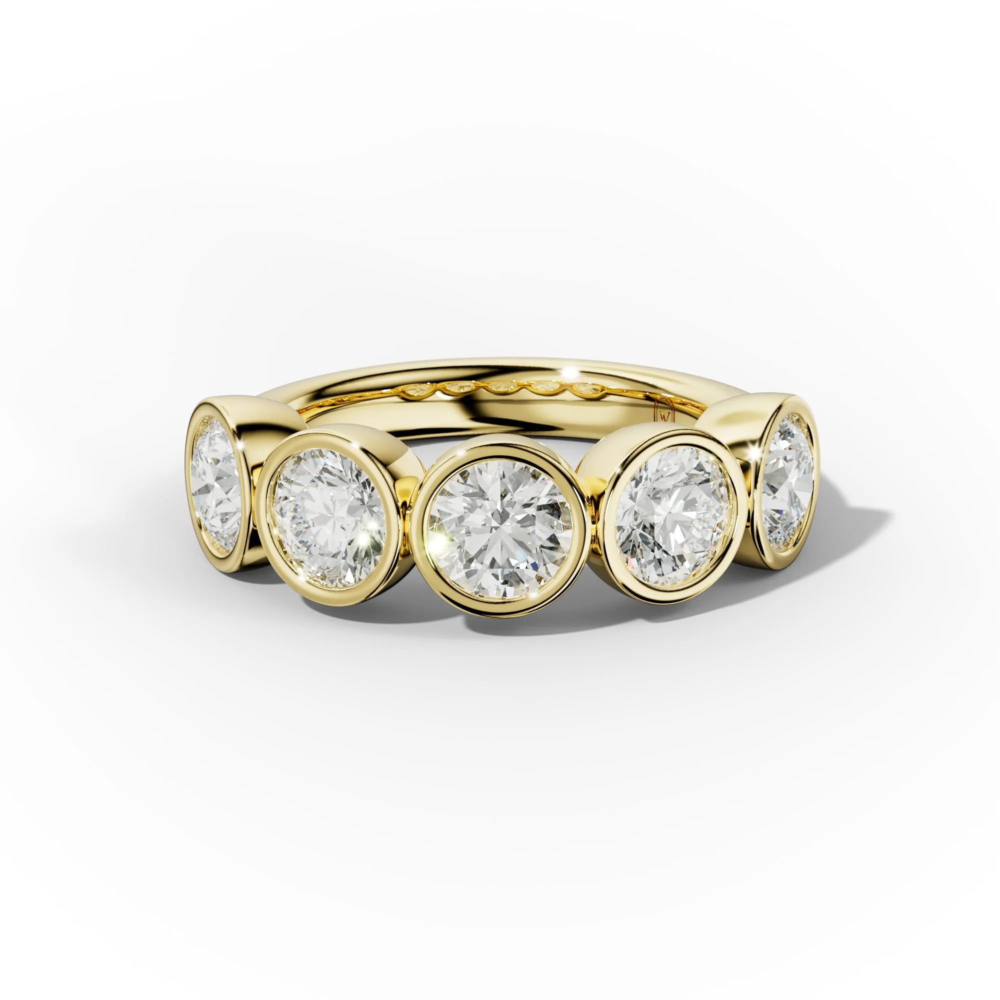 3.0 Carat Bezel Set Round Cut Diamond Anniversary Band