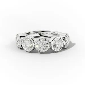 3.0 Carat Bezel Set Round Cut Diamond Anniversary Band