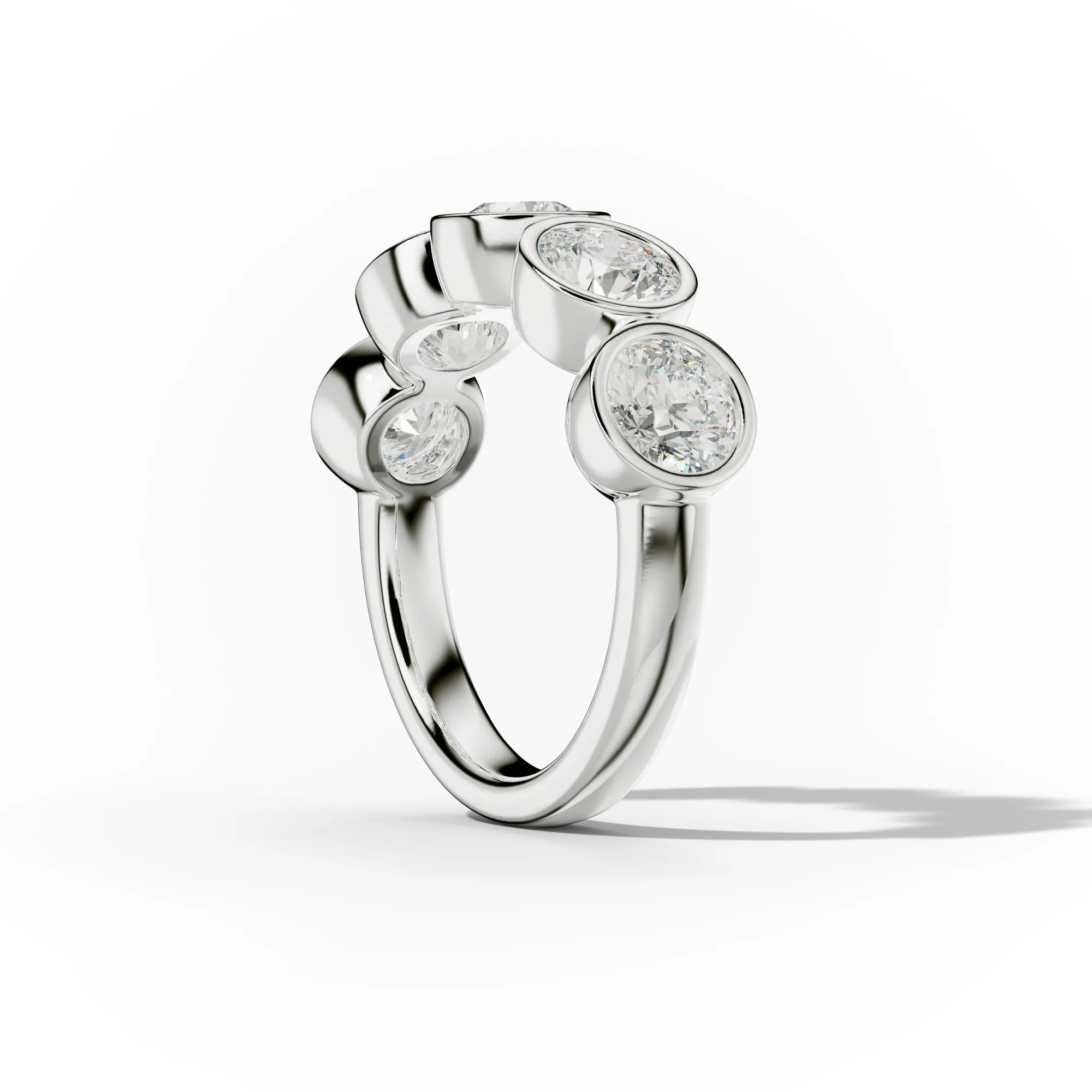 3.0 Carat Bezel Set Round Cut Diamond Anniversary Band
