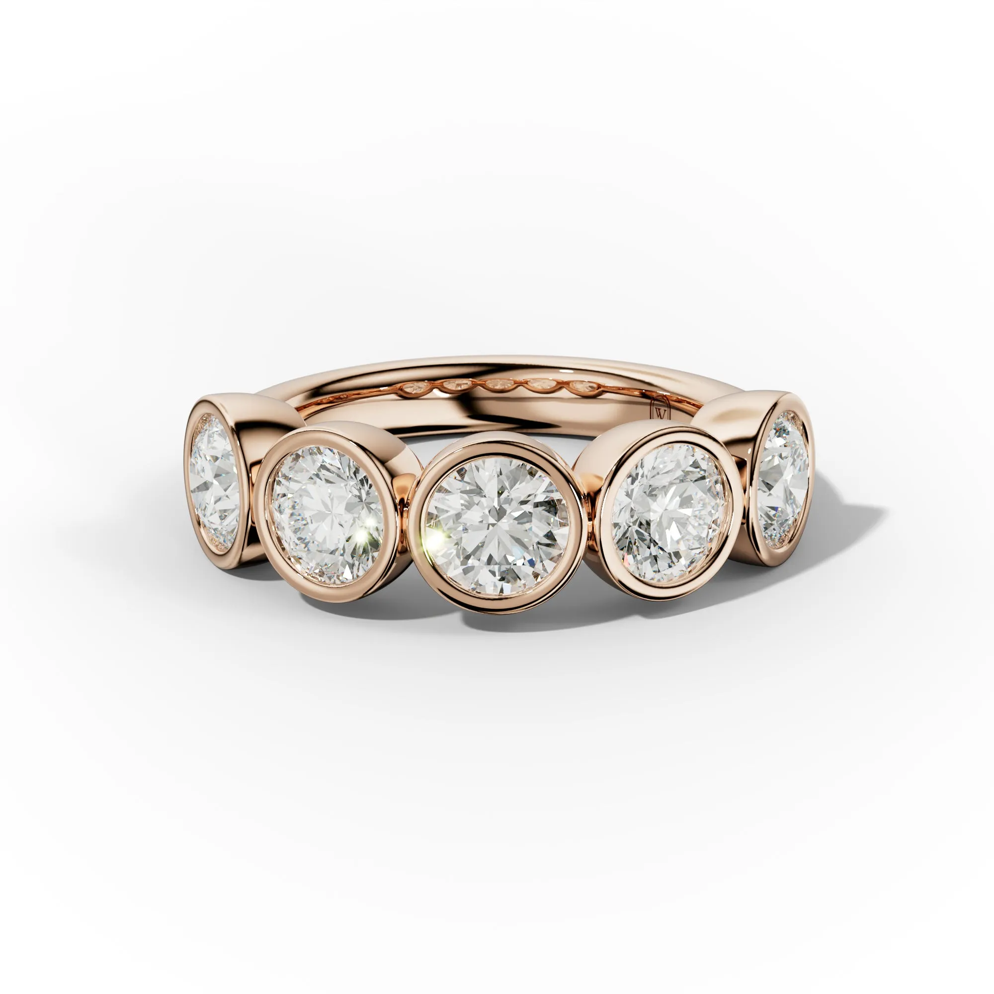 3.0 Carat Bezel Set Round Cut Diamond Anniversary Band