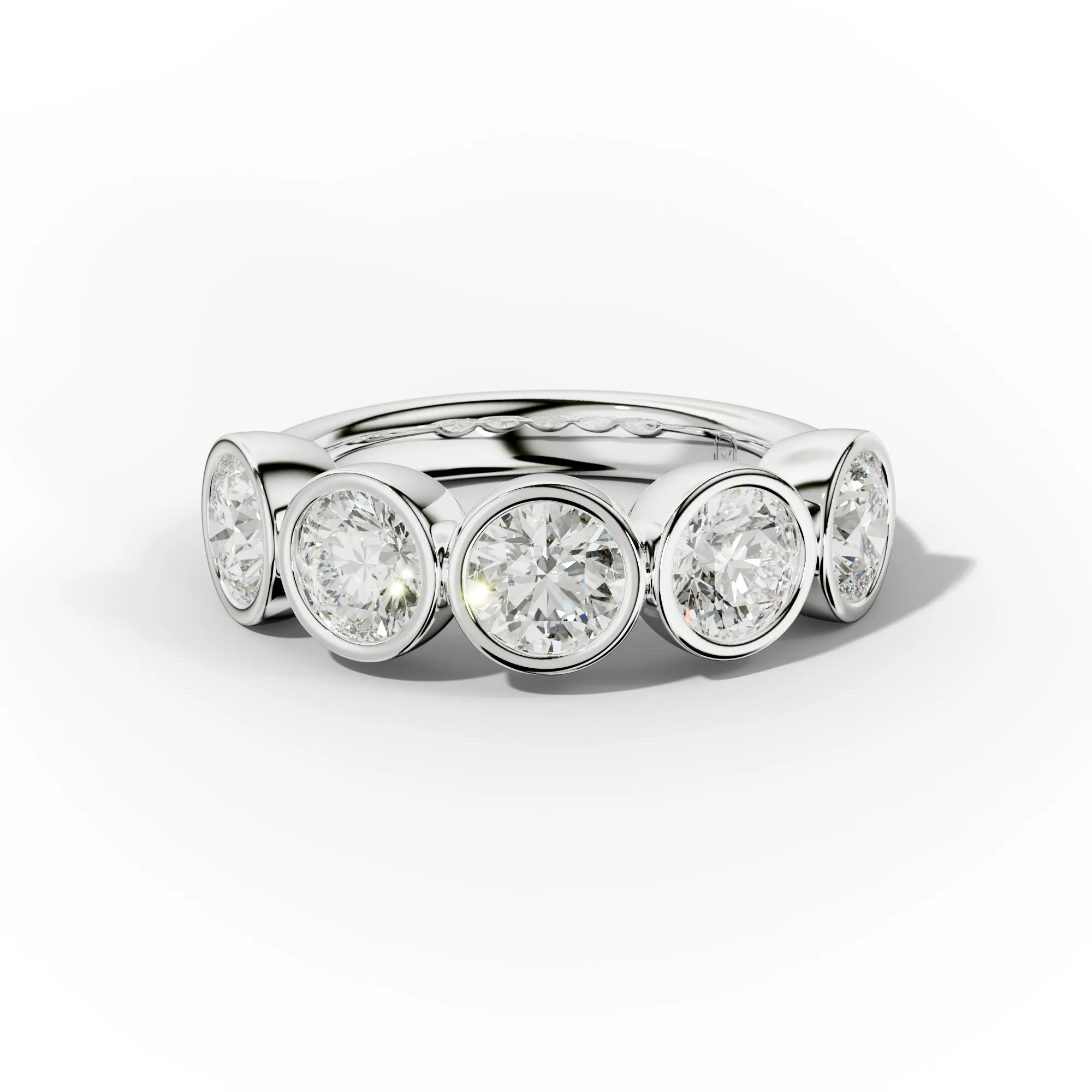 3.0 Carat Bezel Set Round Cut Diamond Anniversary Band