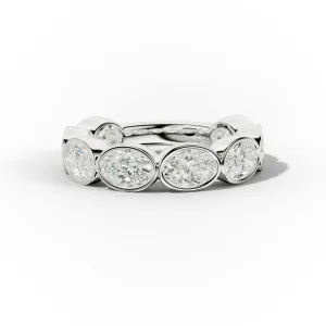 3.0 Carat East West Oval Bezel Set Diamond Anniversary Band
