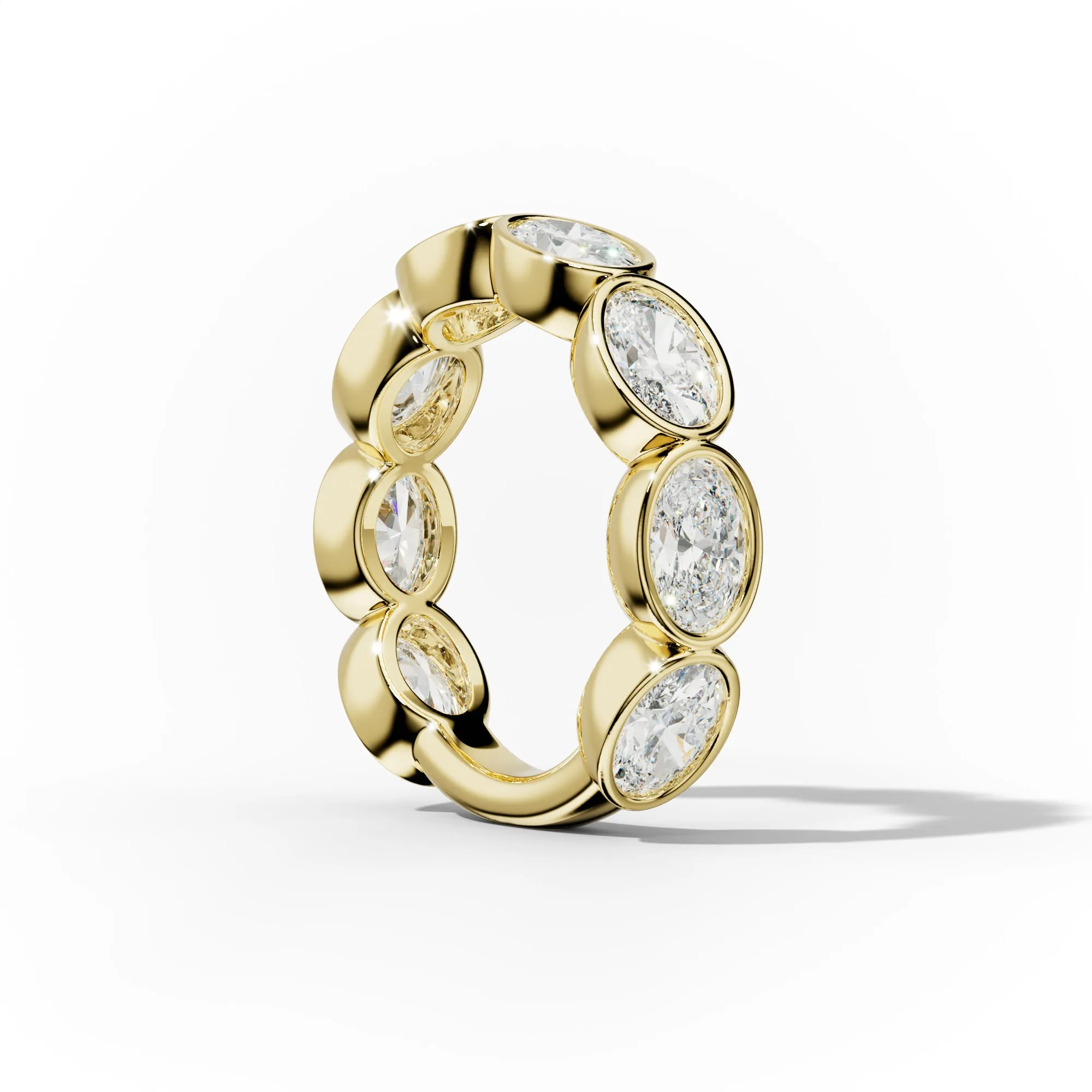 3.0 Carat East West Oval Bezel Set Diamond Anniversary Band
