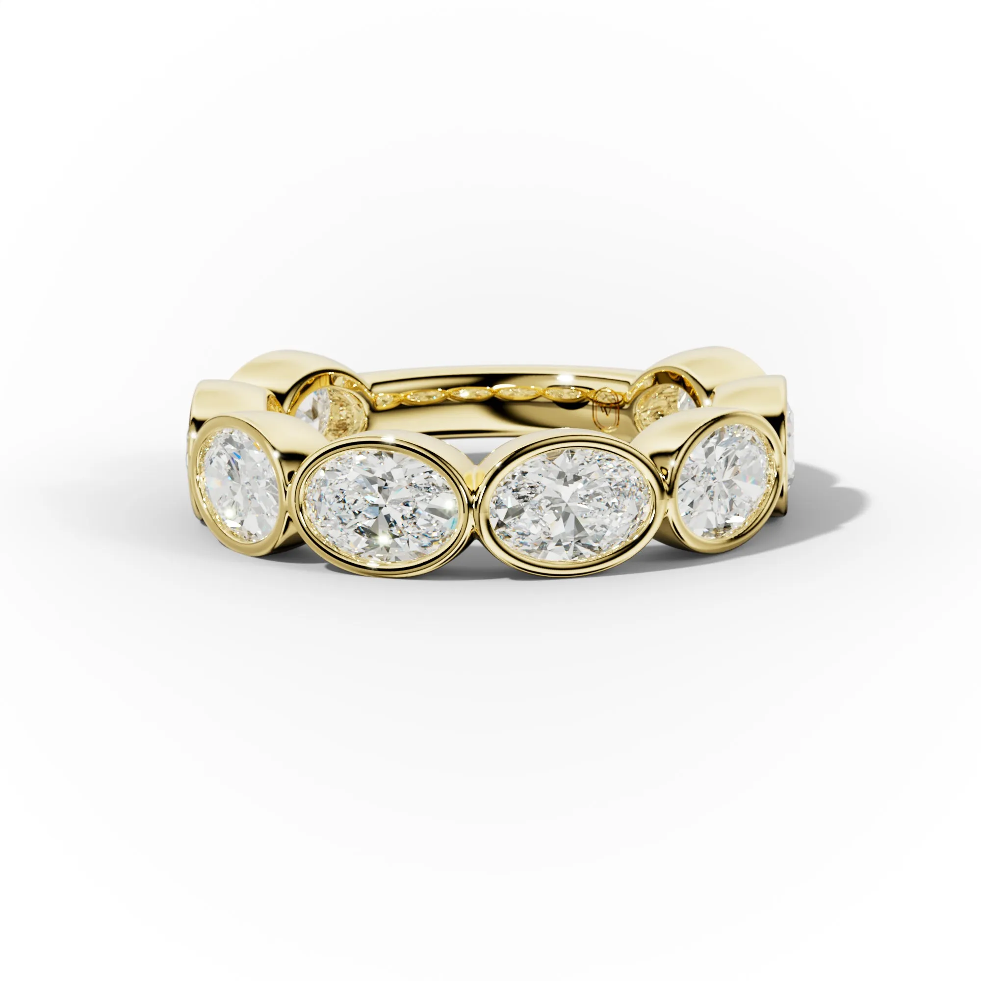 3.0 Carat East West Oval Bezel Set Diamond Anniversary Band