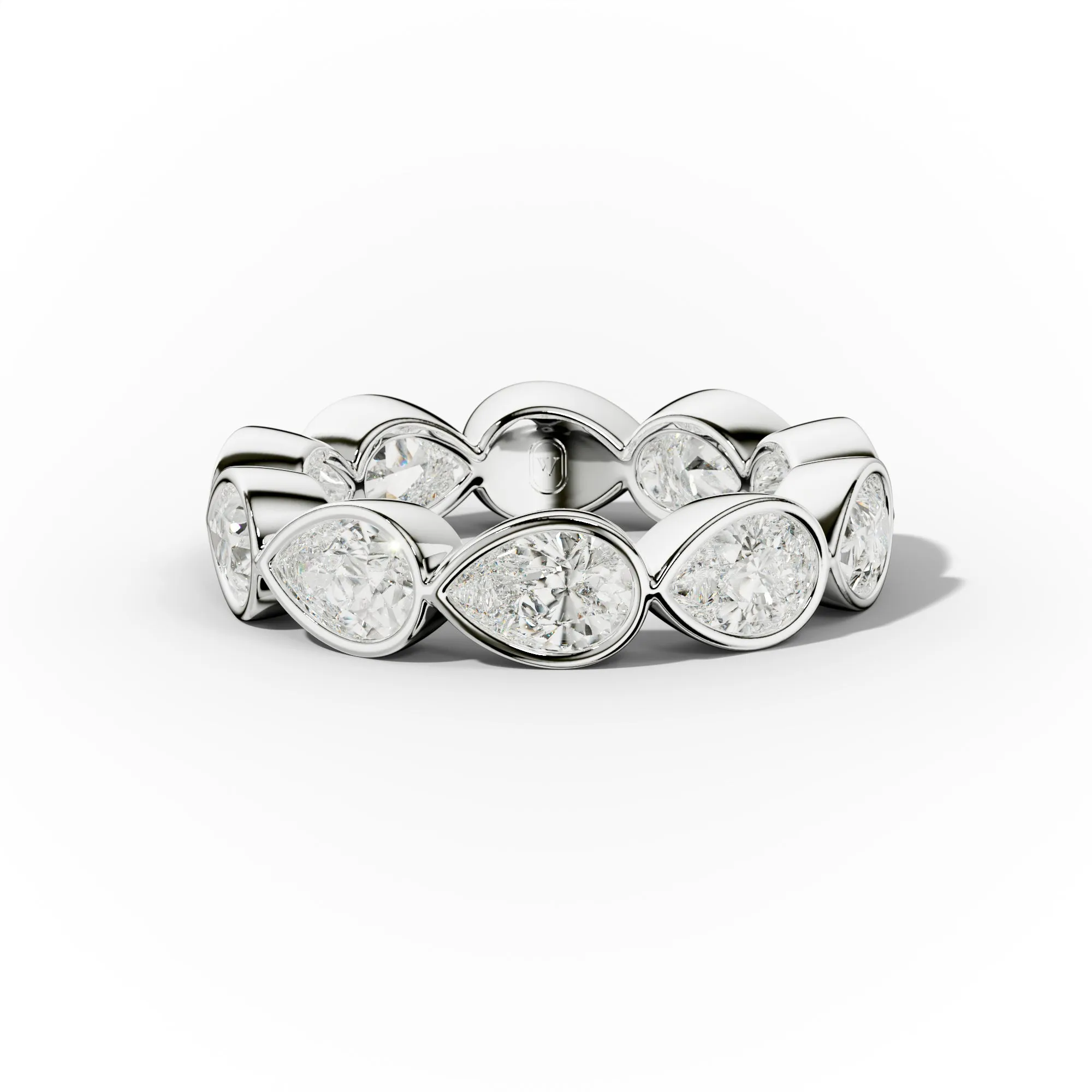 3.0 Carat East West Pear Cut Bezel Set Diamond Eternity Band