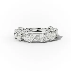 3.0 Carat East West Pear Shape Diamond Anniversary Band