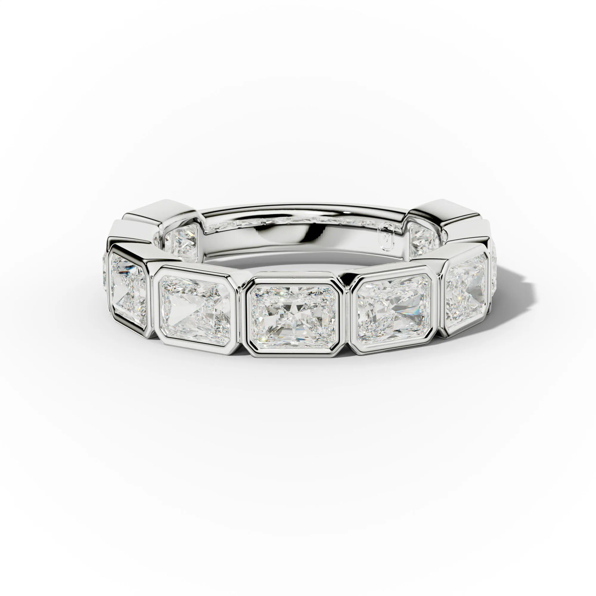 3.0 Carat East West Radiant Cut Bezel Set Diamond Anniversary Band