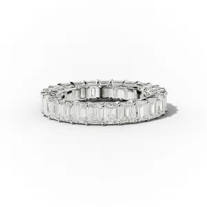 3.0 Carat Emerald Cut Diamond Eternity Band Shared Prong
