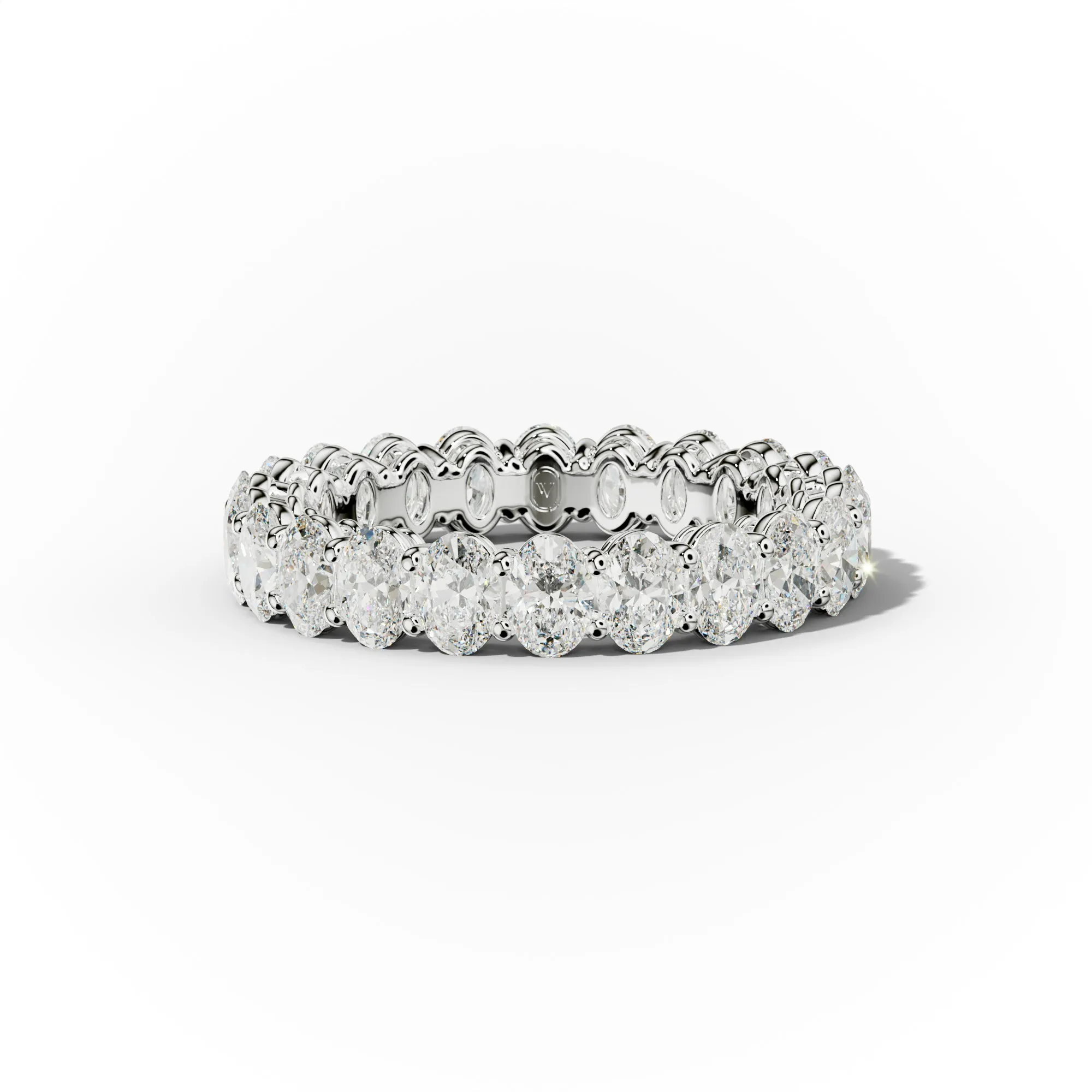 3.0 Carat Oval Cut Diamond Eternity Band Shared Prong