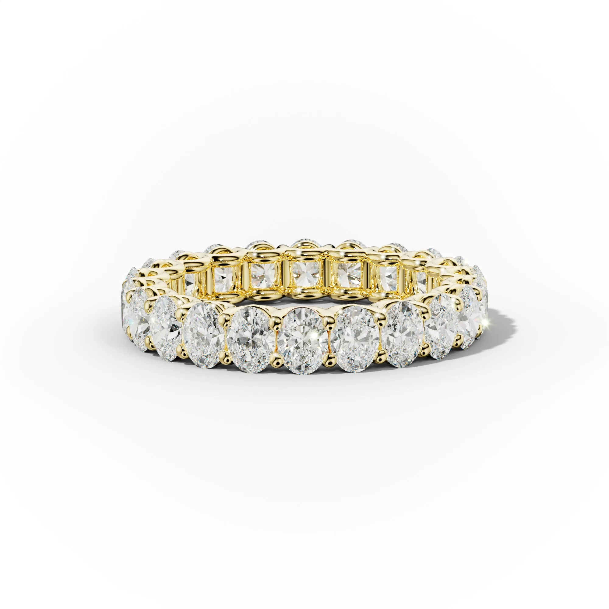 3.0 Carat Oval Cut Diamond Eternity Band Shared Prong