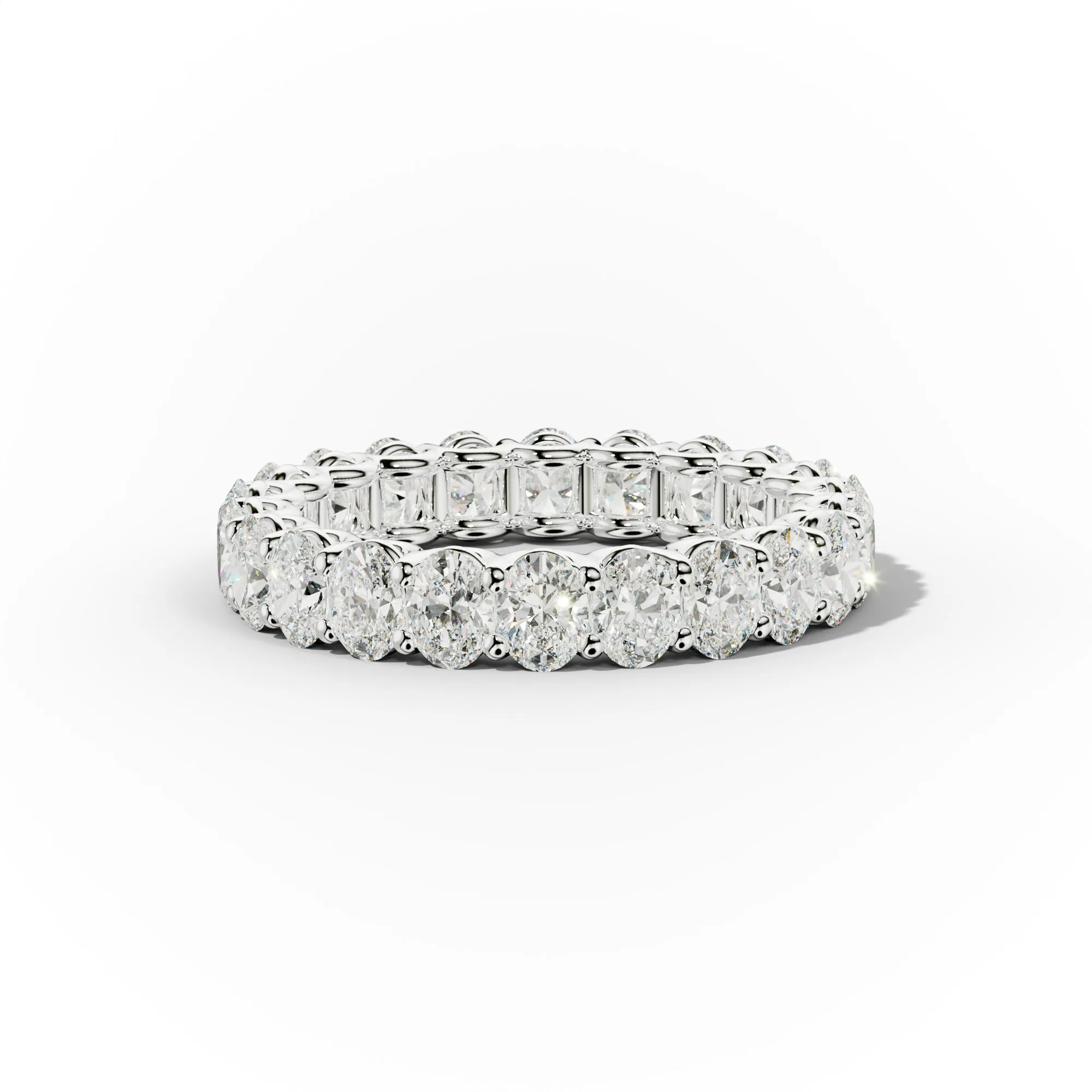 3.0 Carat Oval Cut Diamond Eternity Band Shared Prong