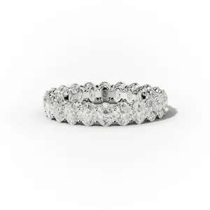 3.0 Carat Oval Cut Diamond Eternity Band Shared Prong