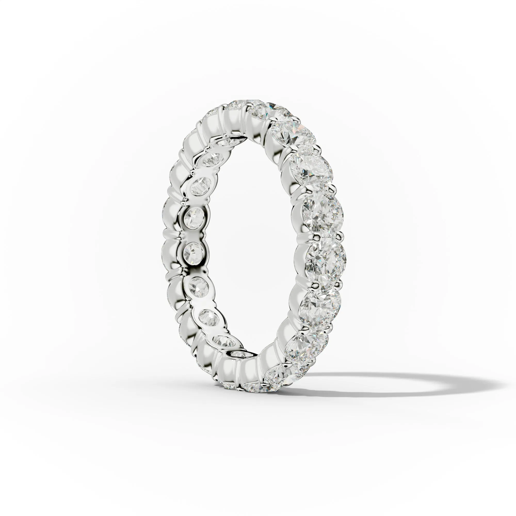 3.0 Carat Round Cut Diamond Classic Eternity Band Shared Prong