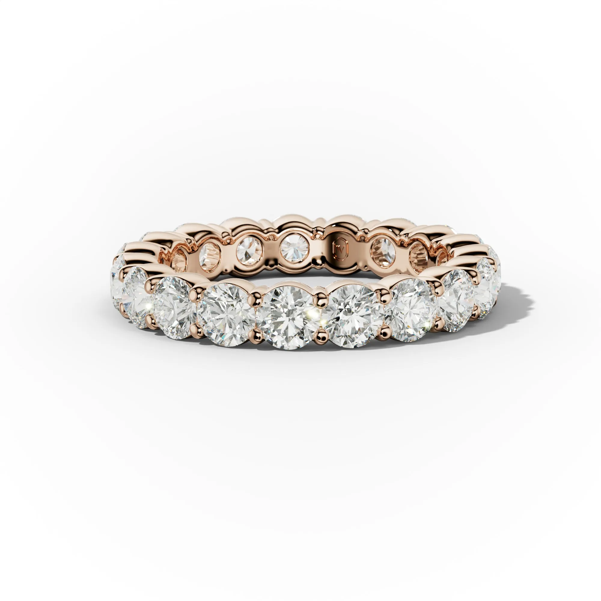 3.0 Carat Round Cut Diamond Classic Eternity Band Shared Prong