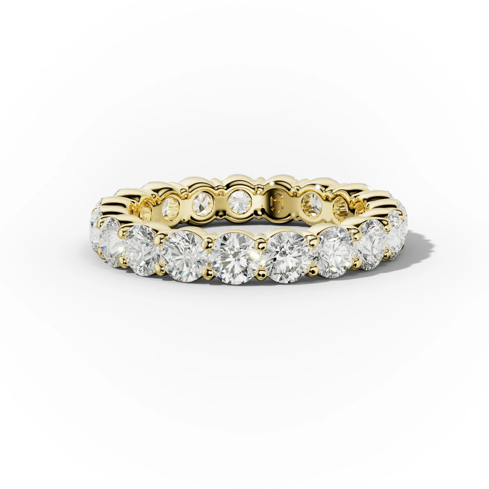 3.0 Carat Round Cut Diamond Classic Eternity Band Shared Prong