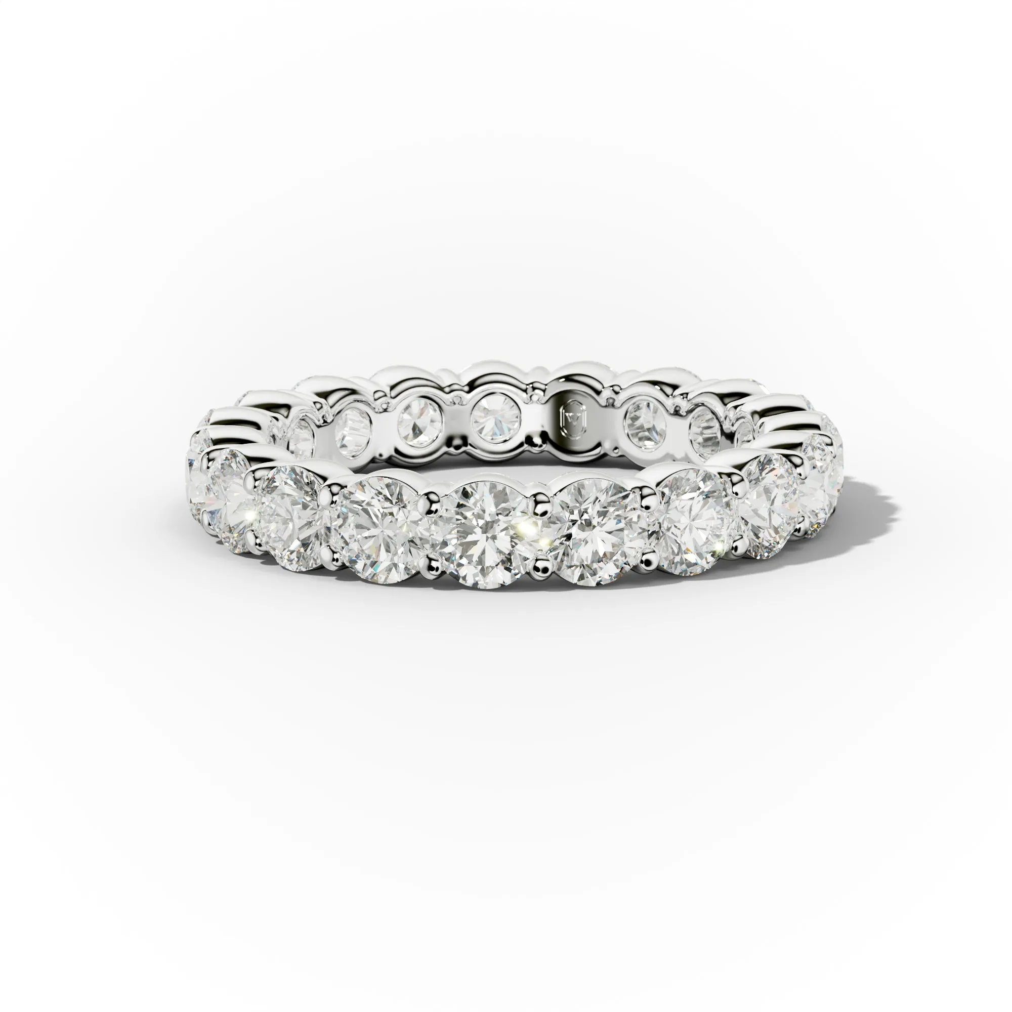 3.0 Carat Round Cut Diamond Classic Eternity Band Shared Prong