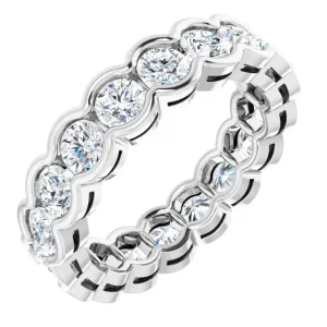 3.0 ct. Round Diamond Half Bezel Set Eternity Band