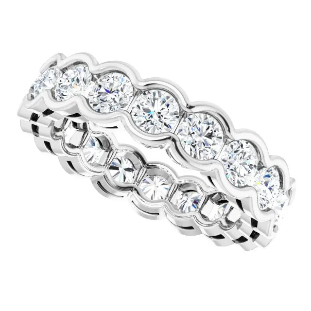 3.0 ct. Round Diamond Half Bezel Set Eternity Band