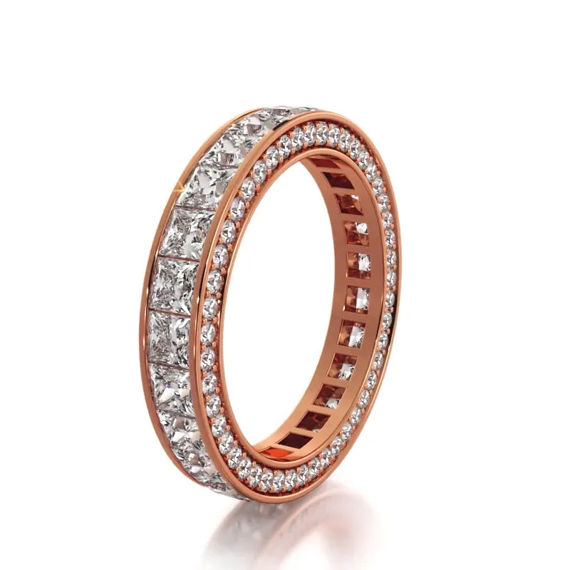 3.14 ct. Princess And Round Diamond Eternity Band