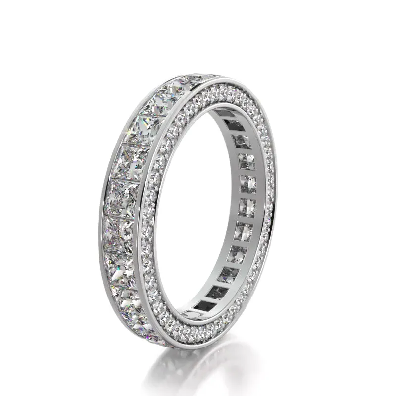 3.14 ct. Princess And Round Diamond Eternity Band