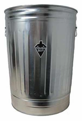 31 gal. Round Silver Trash Can
