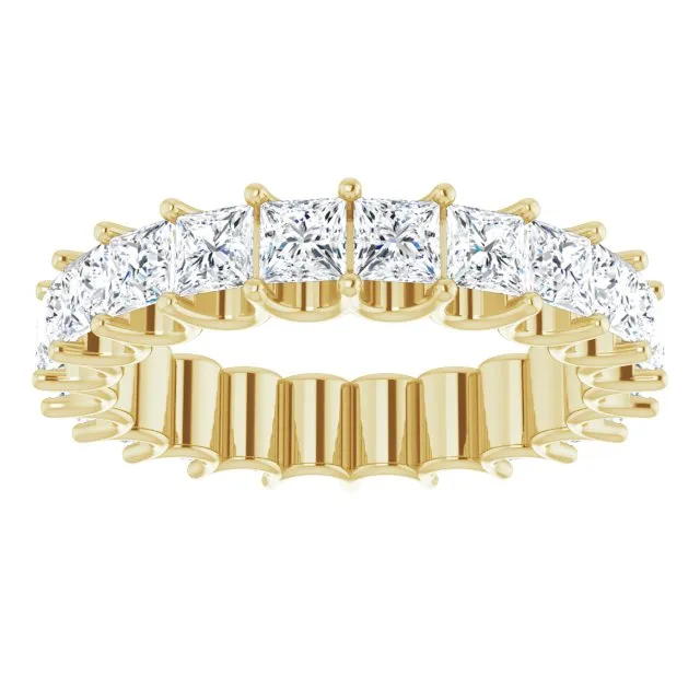 3.96 ct. Princess Diamond Eternity Band U Setting