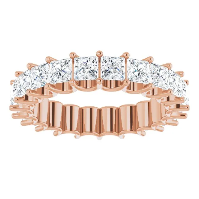 3.96 ct. Princess Diamond Eternity Band U Setting