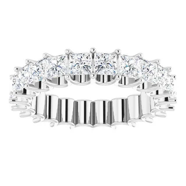 3.96 ct. Princess Diamond Eternity Band U Setting