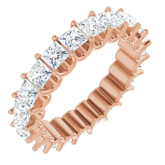 3.96 ct. Princess Diamond Eternity Band U Setting