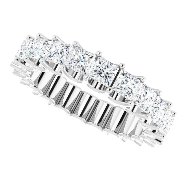 3.96 ct. Princess Diamond Eternity Band U Setting