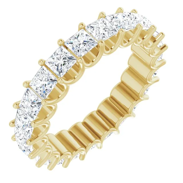 3.96 ct. Princess Diamond Eternity Band U Setting