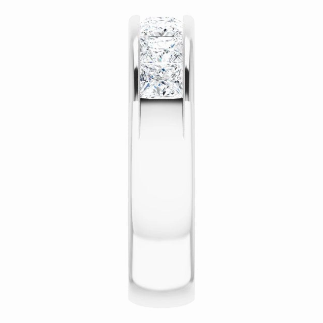 3.0 ctw Channel Set Princess Diamond Men's Ring