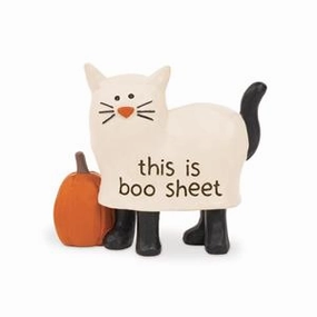 3.25" Boo Sheet Cat In Ghost Costume Decorative Mirror,Home Decor Mirror