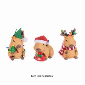 3" Dressed Up for the Holidays Christmas Capybara Figurine Decorative Mirror,Home Decor Mirror