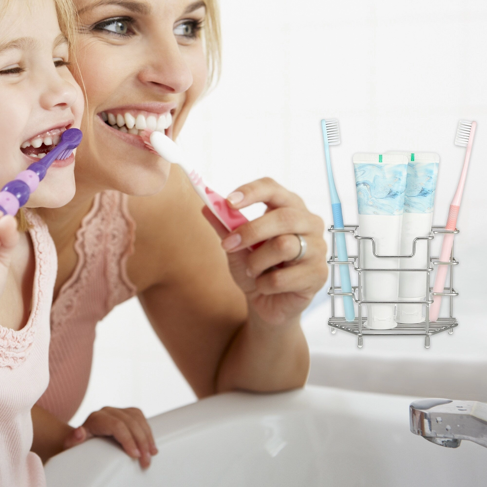 3 Slots 304 Stainless Steel Toothbrush Holder, Toothpaste Holder Stand