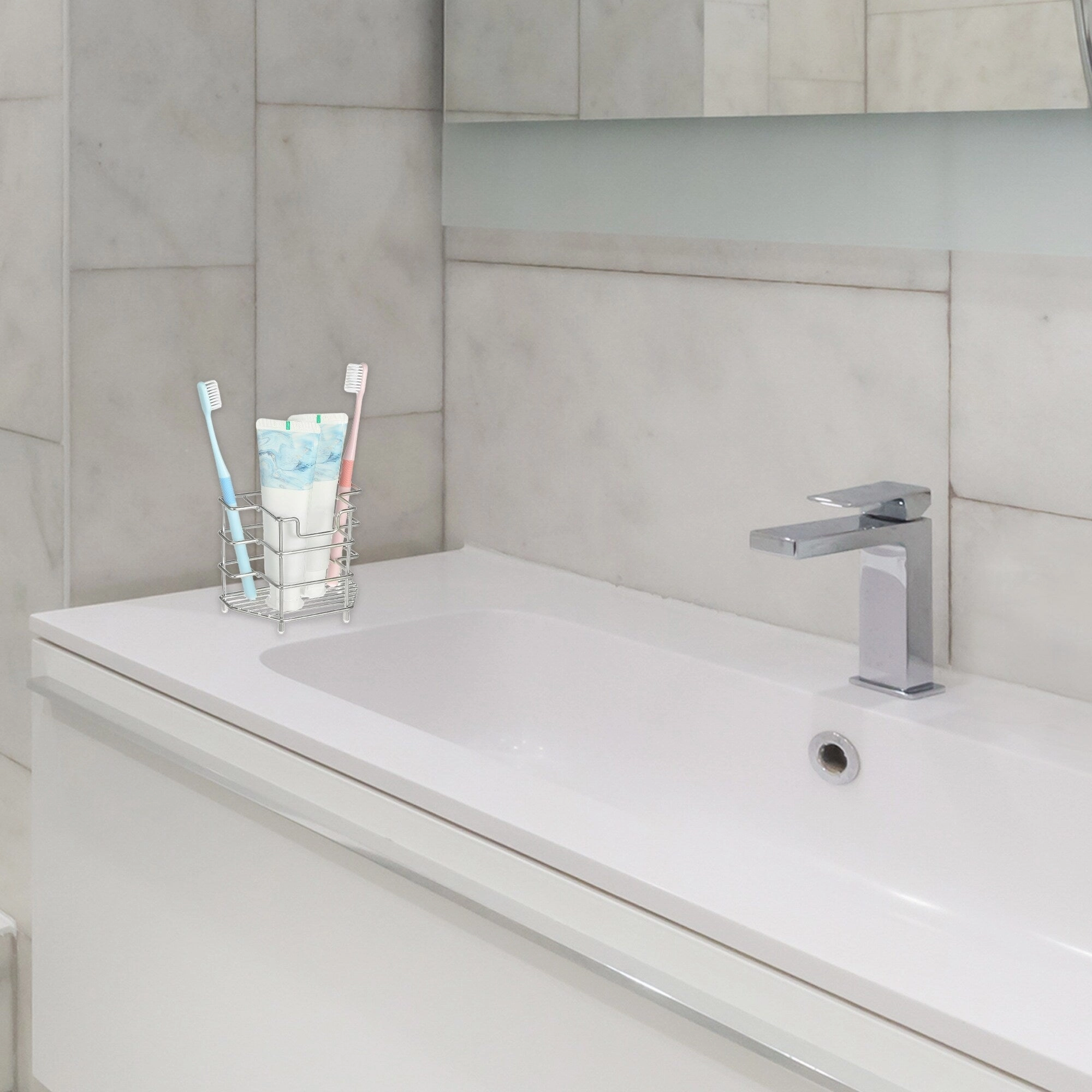 3 Slots 304 Stainless Steel Toothbrush Holder, Toothpaste Holder Stand