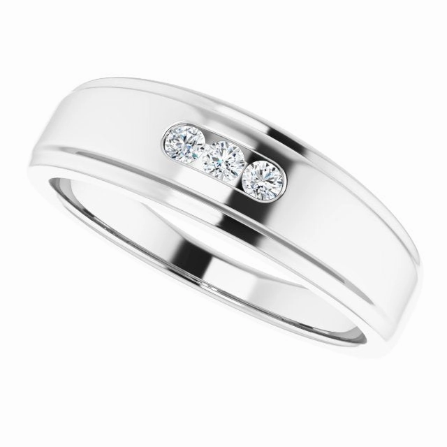 3 Stone Men's Diamond Ring