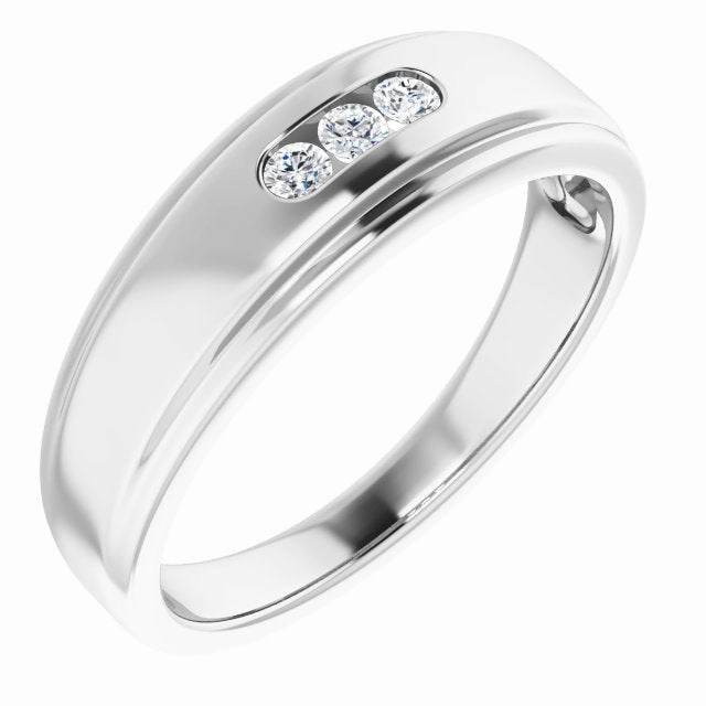 3 Stone Men's Diamond Ring