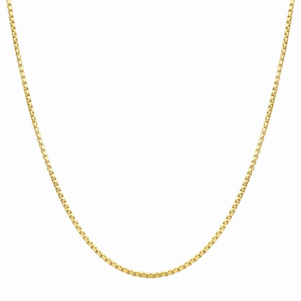 3mm 18K Gold IP Titanium Box Chain Necklace